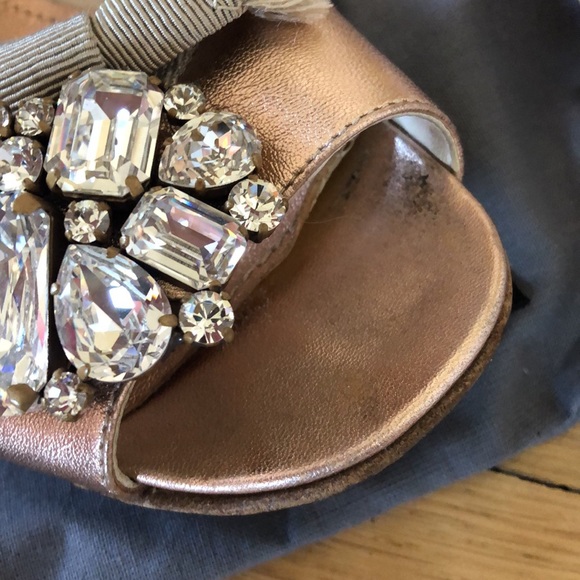 Mui Mui Open Toe Ballet Flat. Sz. 9. Metallic Rose. - Picture 7 of 8